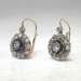 Art Deco 1930's Vintage Antique 2.05ct t.w. Old European Cut Diamond & Natural Sapphire Earrings 10k