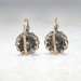 Art Deco 1930's Vintage Antique 2.05ct t.w. Old European Cut Diamond & Natural Sapphire Earrings 10k