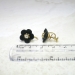 Antique Victorian 1890's Old Mine Cut Diamond Carved Black Genuine Jet 14k Screw-Back Earrings