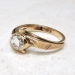 Vintage Unique 1950's .35ct Bezel Rose Cut Diamond Solitaire Engagement Ring Rose Yellow Gold 14k
