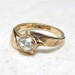 Vintage Unique 1950's .35ct Bezel Rose Cut Diamond Solitaire Engagement Ring Rose Yellow Gold 14k