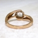 Vintage Unique 1950's .35ct Bezel Rose Cut Diamond Solitaire Engagement Ring Rose Yellow Gold 14k