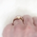 Vintage Unique 1950's .35ct Bezel Rose Cut Diamond Solitaire Engagement Ring Rose Yellow Gold 14k