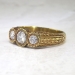 Art Deco Vintage 1930's Diamond Three Stone Engagement Wedding Anniversary Ring 18k Yellow Gold