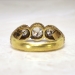 Art Deco Vintage 1930's Diamond Three Stone Engagement Wedding Anniversary Ring 18k Yellow Gold