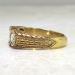 Art Deco Vintage 1930's Diamond Three Stone Engagement Wedding Anniversary Ring 18k Yellow Gold