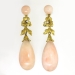 Vintage Estate 37.66ct t.w. Natural Coral & Diamond Chandelier Floral Earrings 18k
