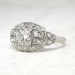 Art Deco 1930's Vintage 1.08ct t.w. Old European Cut Diamond Engagement Ring Platinum