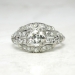Art Deco 1930's Vintage 1.08ct t.w. Old European Cut Diamond Engagement Ring Platinum