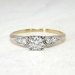 Art Deco 1930's Vintage .44ct t.w. Old European Cut Diamond Engagement Ring 14k Platinum
