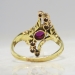 Antique Art Nouveau 1900's Ruby & Old European Cut Diamond Anniversary Cocktail Ring 18k