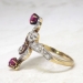 Edwardian Antique 1.83ct t.w. Ruby & Old European Cut Diamond Anniversary Cocktail Ring 18k Platinum