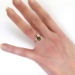 Antique Victorian 1890's .87ct t.w. Old Mine Cut Diamond & Natural Green Turquoise Bypass Rose Gold Ring 14k