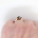 Antique Victorian 1890's .87ct t.w. Old Mine Cut Diamond & Natural Green Turquoise Bypass Rose Gold Ring 14k