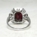 Art Deco 1930's Vintage 4.24ct t.w. Emerald Cut Garnet & Old European Cut Diamond Ring
