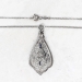 Art Deco 1930's Vintage .27ct t.w. Filigree Sapphire & Old European Cut Diamond Pendant 14k White Gold