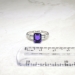 Vintage 1950's Amethyst & Diamond 1.45ct t.w. Platinum Engagement Cocktail Ring