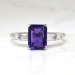 Vintage 1950's Amethyst & Diamond 1.45ct t.w. Platinum Engagement Cocktail Ring