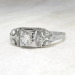 Art Deco 1930's .20ct Unique Old European Cut Diamond 18k Engagement Ring 