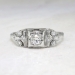 Art Deco 1930's .20ct Unique Old European Cut Diamond 18k Engagement Ring 