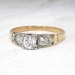 Retro Vintage 1940's .66ct t.w. Old European Cut Diamond Three Stone Engagement Ring 14k
