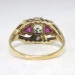 Art Deco 1930's Vintage .75ct t.w. Old European Cut Diamond & Lab Ruby Engagement Ring 14k Platinum