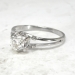 Vintage .57ct Russian Solitaire Old European Cut Diamond 18k White Gold Engagement Ring