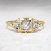 Art Deco 1930's Engagement Ring .10ct t.w. Old European Cut Diamond Engagement Ring Two Tone 14k/10k
