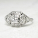 Art Deco 1930's Vintage .44ct t.w. Old European Cut Diamond Engagement Ring Platinum