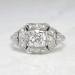 Art Deco 1930's Vintage .44ct t.w. Old European Cut Diamond Engagement Ring Platinum