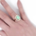 Vintage Art Deco 1930's 4.89ct t.w. Turquoise & Old European Cut Diamond Cocktail Ring 14k