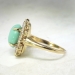 Vintage Art Deco 1930's 4.89ct t.w. Turquoise & Old European Cut Diamond Cocktail Ring 14k