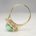 Vintage Art Deco 1930's 4.89ct t.w. Turquoise & Old European Cut Diamond Cocktail Ring 14k