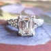 Sensational 1930's Art Deco 2.90ct t.w. Emerald Cut Diamond Filigree Engagement Wedding Ring Platinum