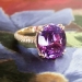 Estate 8.75ct t.w. Amethyst & Pave' Diamond Ring 14k Rose Gold