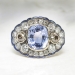 Vintage 1940's 7.71ct t.w. Natural No Heat Sapphire & Old European Cut Diamond Enamel 14k Ring