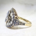 Vintage 1940's 7.71ct t.w. Natural No Heat Sapphire & Old European Cut Diamond Enamel 14k Ring