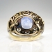 Vintage 1940's 7.71ct t.w. Natural No Heat Sapphire & Old European Cut Diamond Enamel 14k Ring