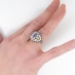 Vintage 1940's 7.71ct t.w. Natural No Heat Sapphire & Old European Cut Diamond Enamel 14k Ring