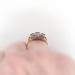 Vintage 1950's 1.68ct t.w. Synthetic Sapphire & Old Cut Diamond Three Stone Engagement Ring 14k Platinum