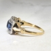 Vintage 1950's 1.68ct t.w. Synthetic Sapphire & Old Cut Diamond Three Stone Engagement Ring 14k Platinum
