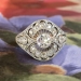 Art Nouveau 1900's Russian 1.41ct t.w. Lacey Old European Cut Diamond Ring 18k Sterling Silver