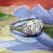 Elegant .22ct t.w. Art Deco Three Stone Old European Cut Diamond Filigree Engagement Ring Platinum