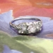 Art Deco 1930's .20ct Unique Old European Cut Diamond 18k Engagement Ring 