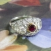 Art Deco 1930's 1.62ct t.w. Ruby & Diamond Filigree Platinum 18k Ring