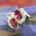 Beautiful 1960's Pink Tourmaline & Diamond Bypass Ring 18k