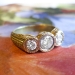 Art Deco Vintage 1930's Diamond Three Stone Engagement Wedding Anniversary Ring 18k Yellow Gold