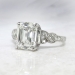 Sensational 1930's Art Deco 2.90ct t.w. Emerald Cut Diamond Filigree Engagement Wedding Ring Platinum