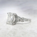Sensational 1930's Art Deco 2.90ct t.w. Emerald Cut Diamond Filigree Engagement Wedding Ring Platinum