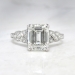 Sensational 1930's Art Deco 2.90ct t.w. Emerald Cut Diamond Filigree Engagement Wedding Ring Platinum